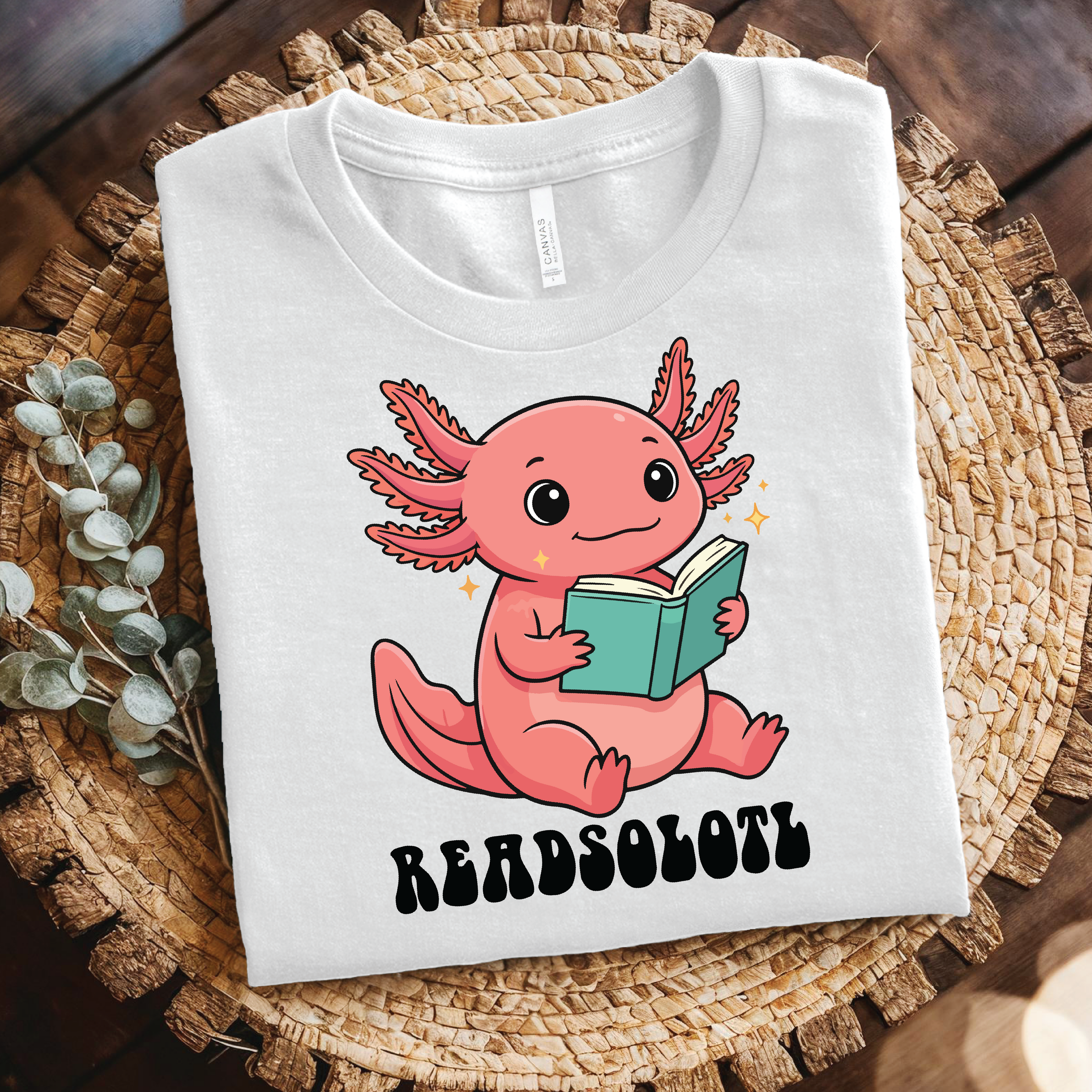 Axolotl Reading T-Shirt - Reads0lotl shirt, Booklover shirt, Axolotl quotes