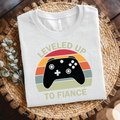 Levelled Up to Fiancé Video Game Controller shirt - Engagement Announcement t-shirt