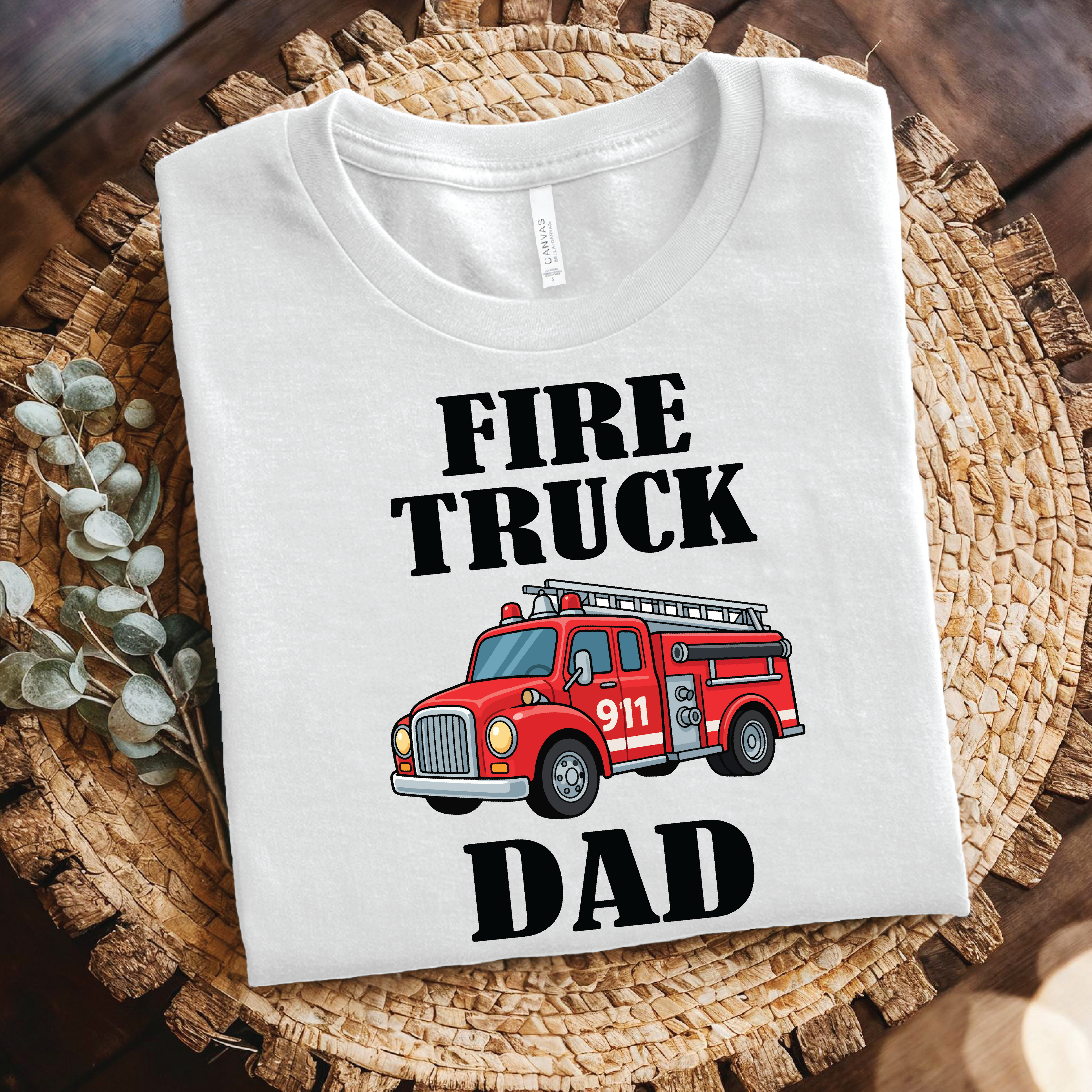 Fire Truck Dad T‑Shirt - Funny Firefighter Dad, Gift for Firefighter Dad, Firefighter Family