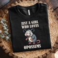 Opossum T-Shirt - Just a Girl Who Loves Opossums shirt, Cute Wildlife shirt, Opossum quotes