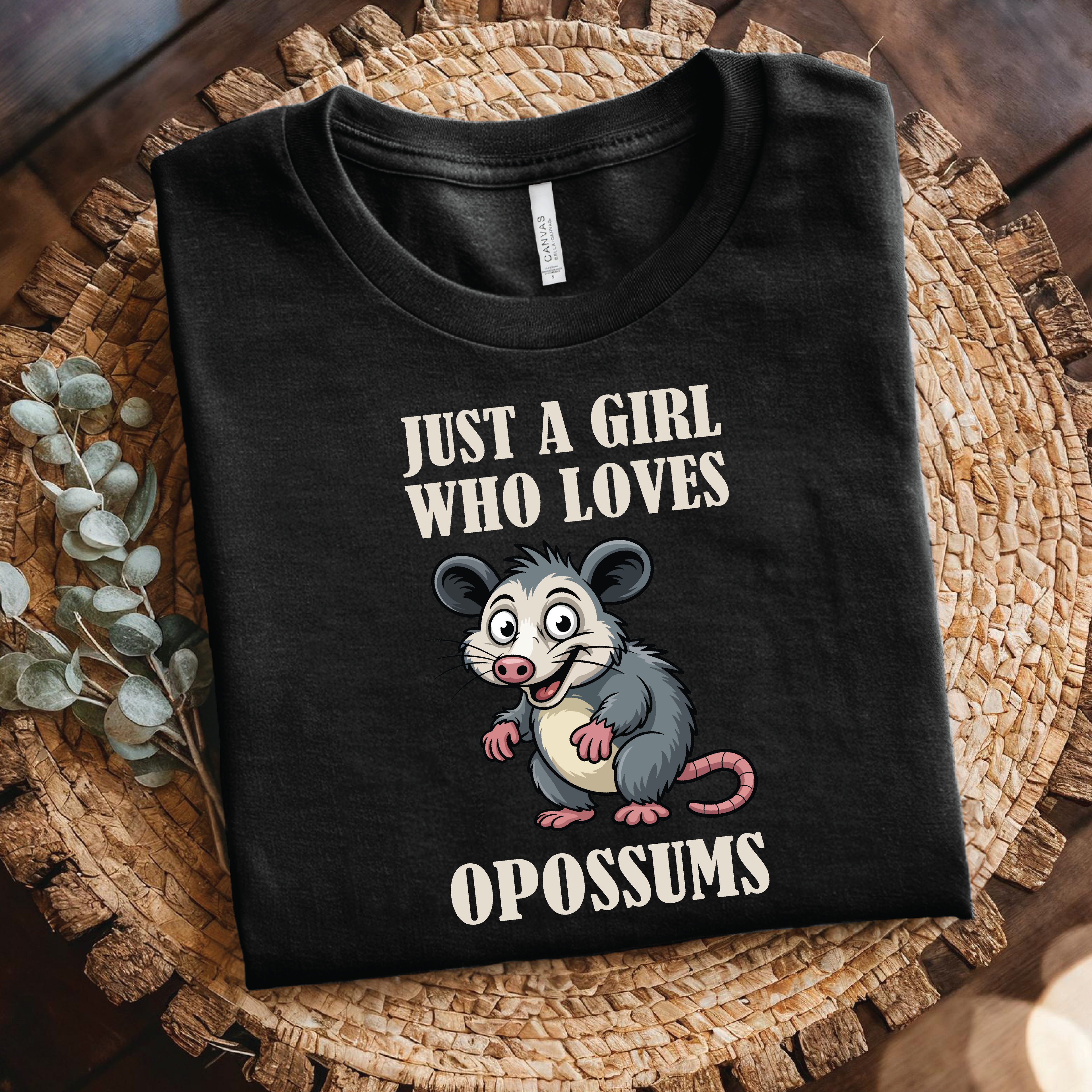 Opossum T-Shirt - Just a Girl Who Loves Opossums shirt, Cute Wildlife shirt, Opossum quotes