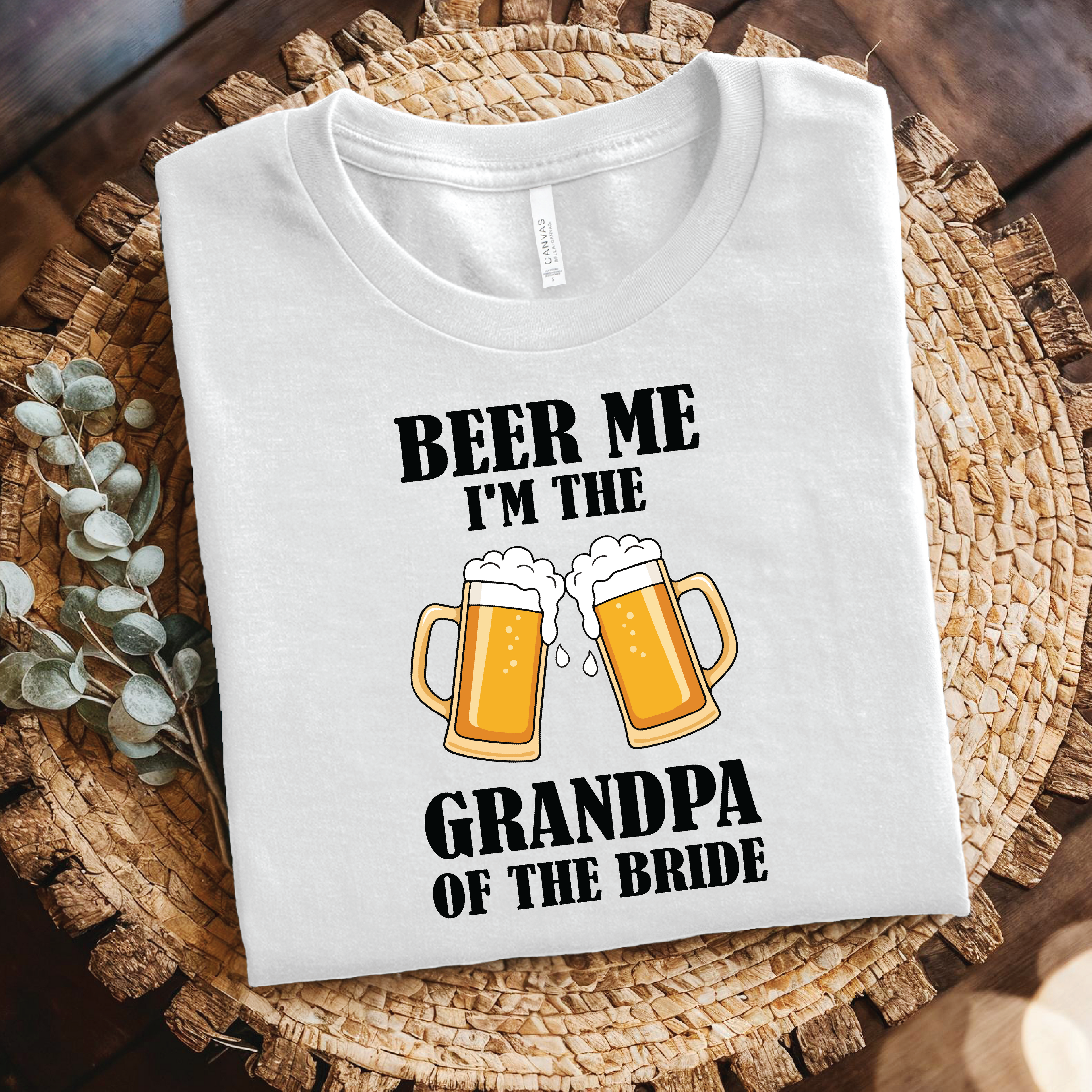 Grandpa of the Bride Beer T-shirt - Funny Wedding Party Shirt, gift for grandpa