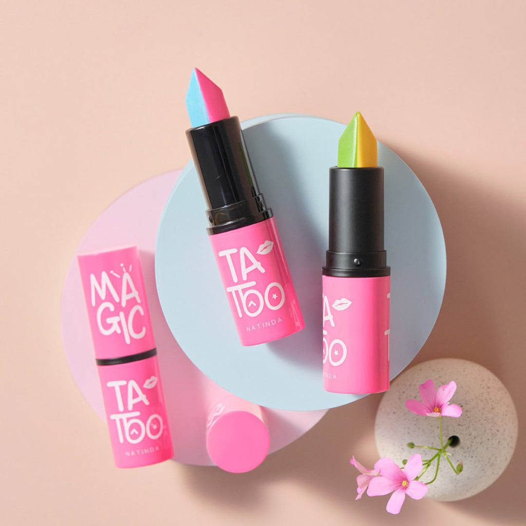 NATINDA Magic Tattoo Lipstick – pH Color-Changing Lip Balm 3.5g x 2