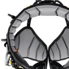 Close-up of Petzl SEQUOIA SRT harness showing padded waistbelt and leg loops for maximum comfort