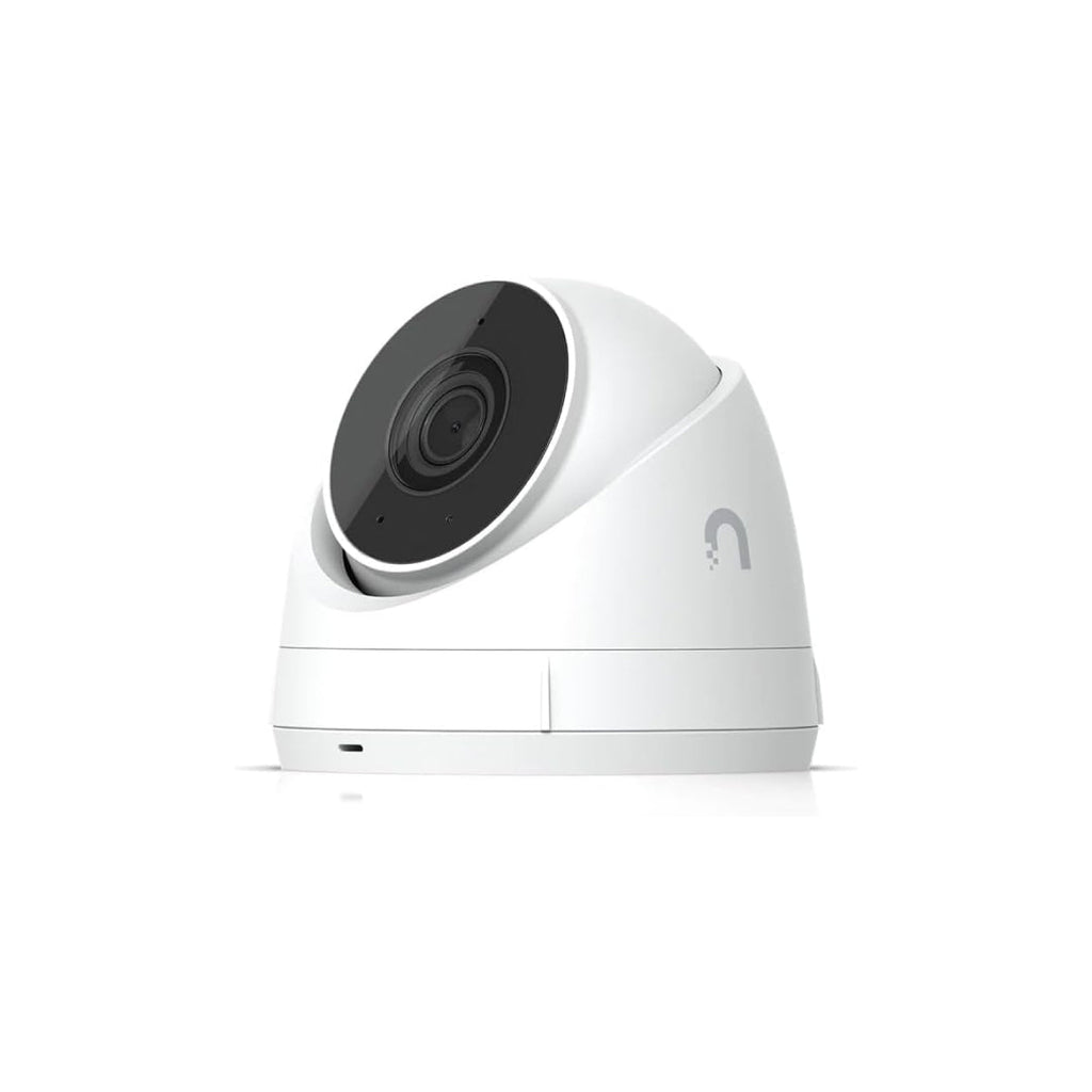 Ubiquiti G5 Turret Ultra 4K IP Camera, durable white housing, PoE-powered with AI motion detection and low-light performance.