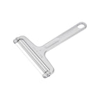 Side angle view of Westmark cheese slicer with metal handle and wire cutter