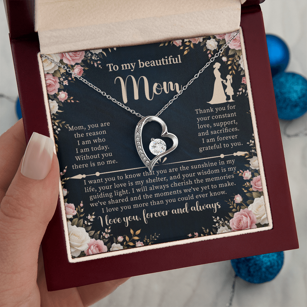 Forever Love Necklace for Mom – Sentimental Mother Gift – Elegant Jewelry with Message Card