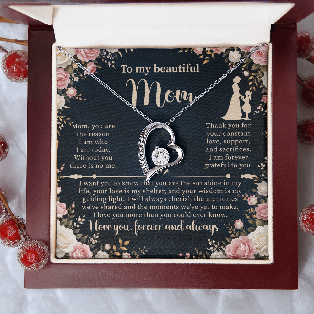 Forever Love Necklace for Mom – Sentimental Mother Gift – Elegant Jewelry with Message Card
