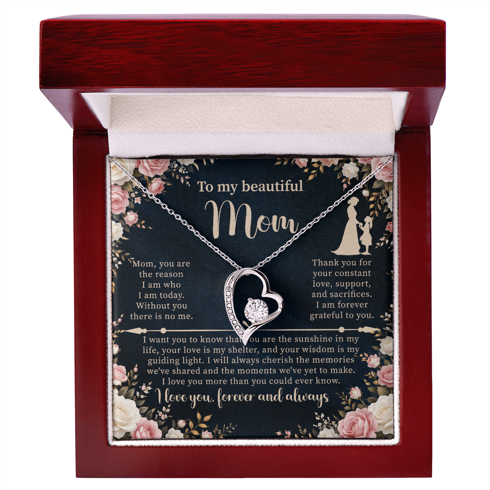 Forever Love Necklace for Mom – Sentimental Mother Gift – Elegant Jewelry with Message Card