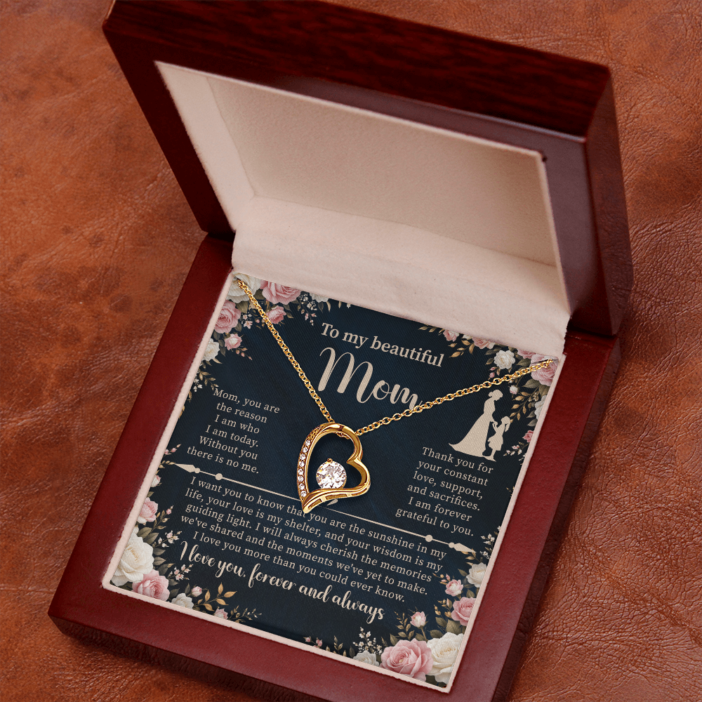 Forever Love Necklace for Mom – Sentimental Mother Gift – Elegant Jewelry with Message Card