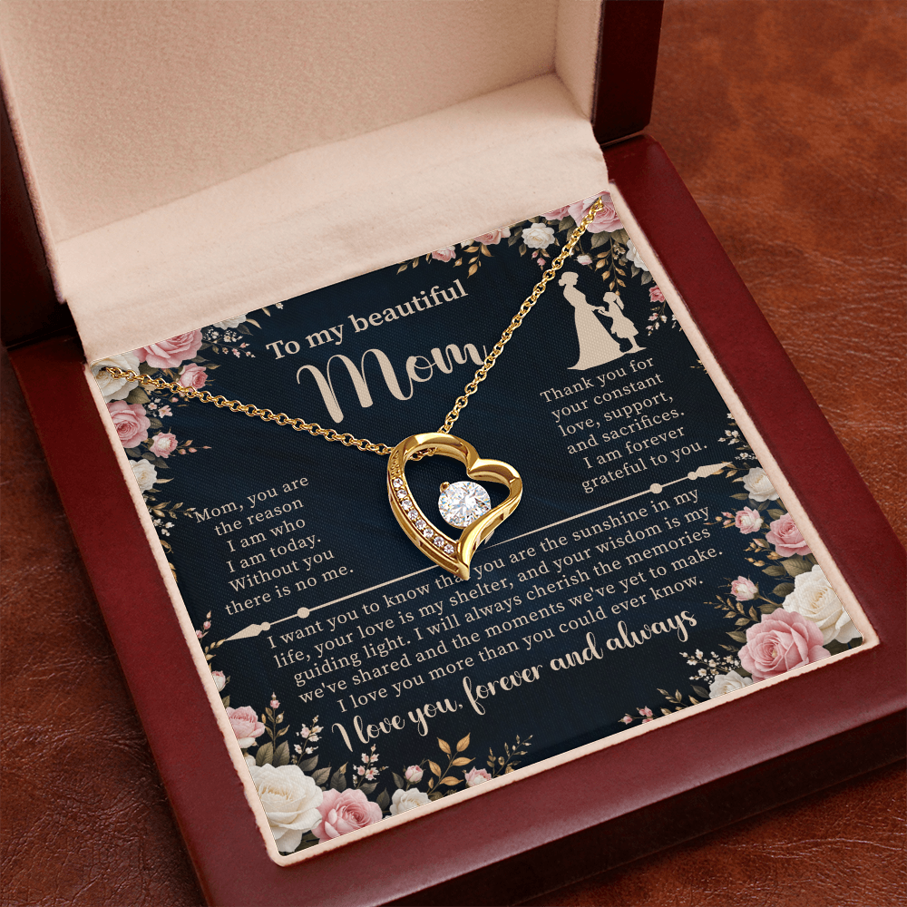 Forever Love Necklace for Mom – Sentimental Mother Gift – Elegant Jewelry with Message Card