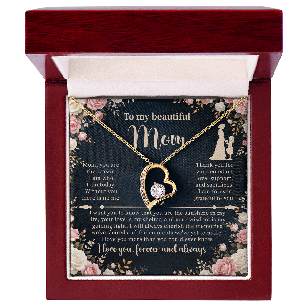 Forever Love Necklace for Mom – Sentimental Mother Gift – Elegant Jewelry with Message Card