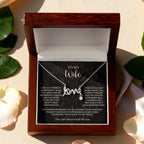 To My Wife Scripted Love Necklace – Romantic Gift for Wife – Anniversary, Birthday & Valentine's Day Jewelry