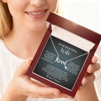 To My Beautiful Wife Scripted Love Necklace – Romantic Gift for Wife – Anniversary, Birthday & Valentine's Day Jewelry