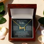 To My Beautiful Wife Scripted Love Necklace – Romantic Gift for Wife – Anniversary, Birthday & Valentine's Day Jewelry