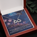 Happy Anniversary Endless Love Necklace – Romantic Anniversary Gift for Her – Meaningful Jewelry with Message Card