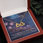 Happy Anniversary Endless Love Necklace – Romantic Anniversary Gift for Her – Meaningful Jewelry with Message Card
