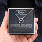 Happy Retirement Nurse Gift – Lucky In Love Necklace – Thank You to a Wonderful Nurse Jewelry with Message Card