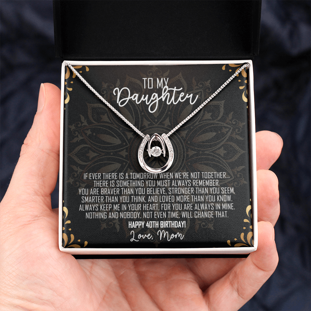 To My Daughter Lucky In Love Necklace – Meaningful Gift from Mom or Dad – Birthday, Graduation & Christmas Jewelry