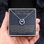 Congratulations on Your Master's Degree Lucky In Love Necklace – Graduation Gift for Her – Meaningful Jewelry with Message Card