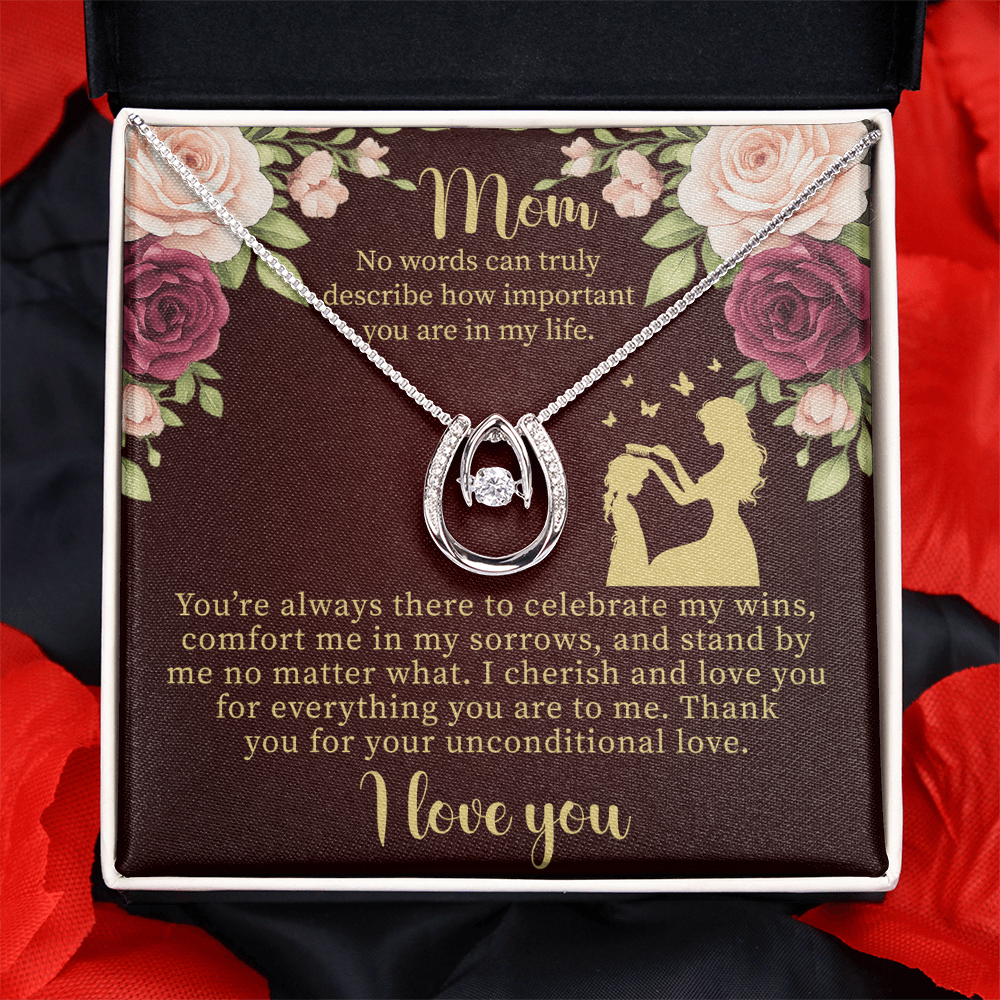 To My Mom Lucky In Love Necklace – Meaningful Gift for Mom – Mother's Day, Birthday, or Christmas Jewelry