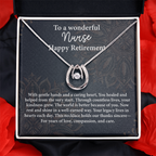Happy Retirement Nurse Gift – Lucky In Love Necklace – Thank You to a Wonderful Nurse Jewelry with Message Card