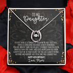 To My Daughter Lucky In Love Necklace – Meaningful Gift from Mom or Dad – Birthday, Graduation & Christmas Jewelry