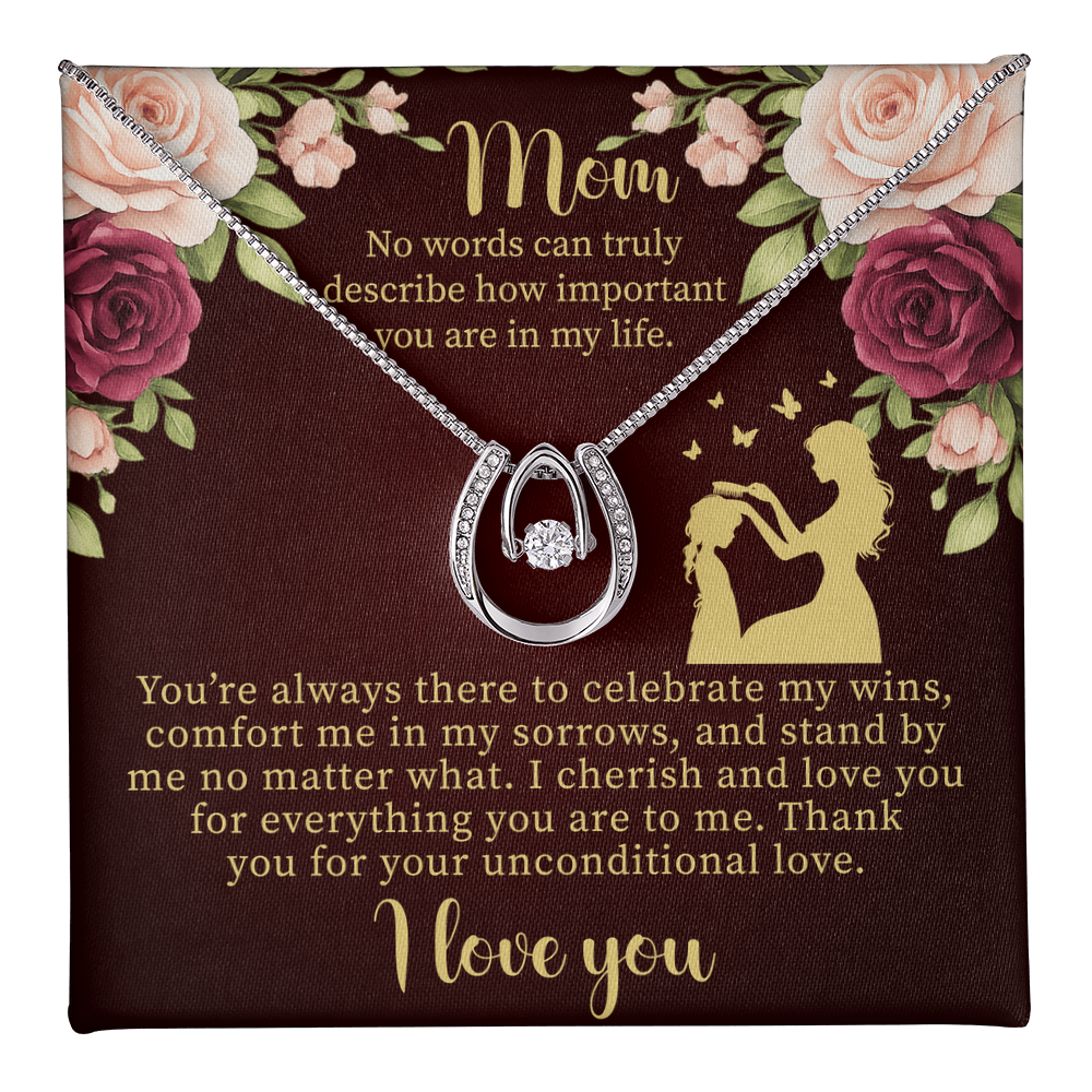 To My Mom Lucky In Love Necklace – Meaningful Gift for Mom – Mother's Day, Birthday, or Christmas Jewelry