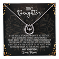 To My Daughter Lucky In Love Necklace – Meaningful Gift from Mom or Dad – Birthday, Graduation & Christmas Jewelry