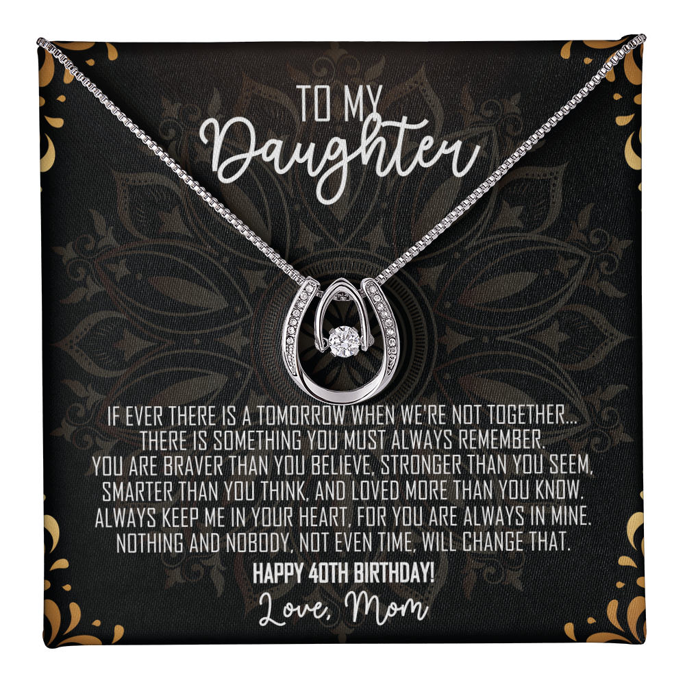 To My Daughter Lucky In Love Necklace – Meaningful Gift from Mom or Dad – Birthday, Graduation & Christmas Jewelry