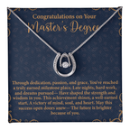 Congratulations on Your Master's Degree Lucky In Love Necklace – Graduation Gift for Her – Meaningful Jewelry with Message Card
