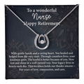 Happy Retirement Nurse Gift – Lucky In Love Necklace – Thank You to a Wonderful Nurse Jewelry with Message Card