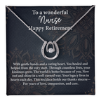 Happy Retirement Nurse Gift – Lucky In Love Necklace – Thank You to a Wonderful Nurse Jewelry with Message Card