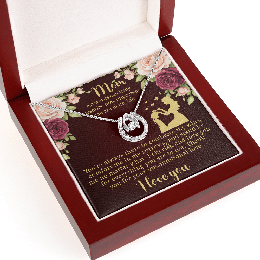 To My Mom Lucky In Love Necklace – Meaningful Gift for Mom – Mother's Day, Birthday, or Christmas Jewelry
