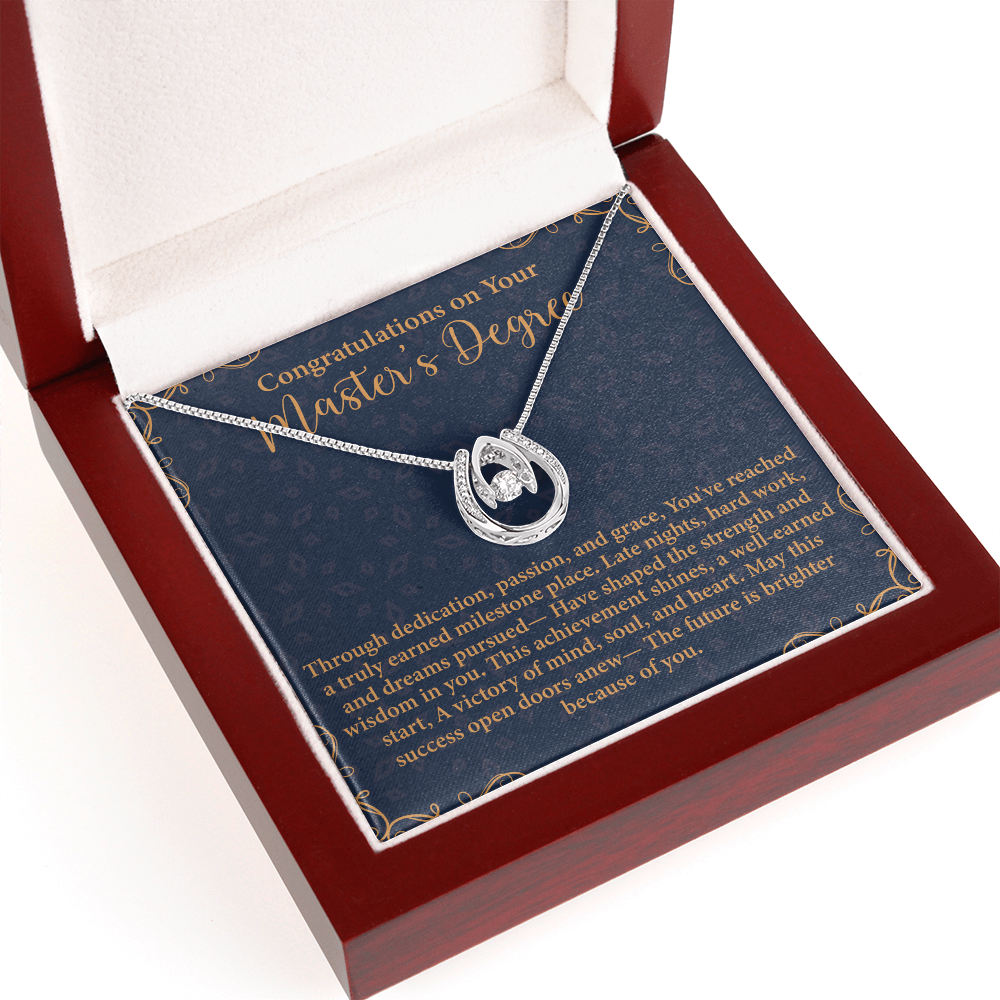 Congratulations on Your Master's Degree Lucky In Love Necklace – Graduation Gift for Her – Meaningful Jewelry with Message Card