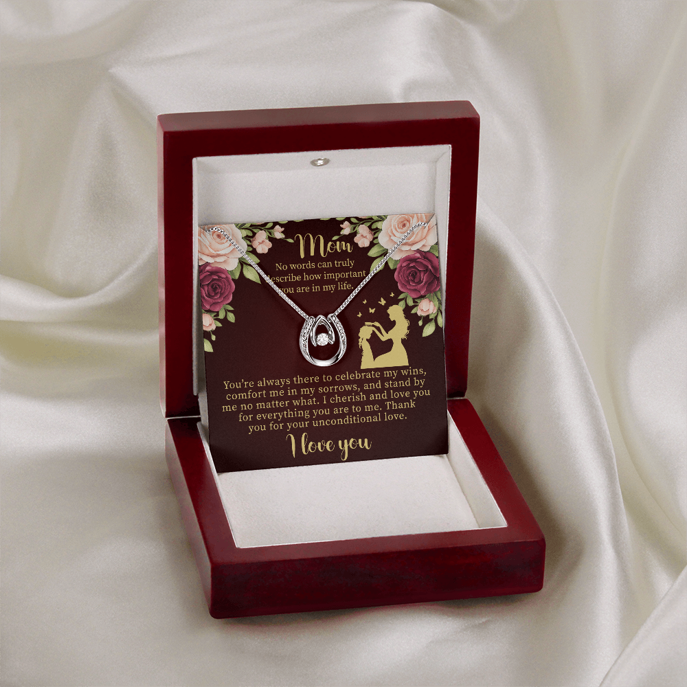 To My Mom Lucky In Love Necklace – Meaningful Gift for Mom – Mother's Day, Birthday, or Christmas Jewelry
