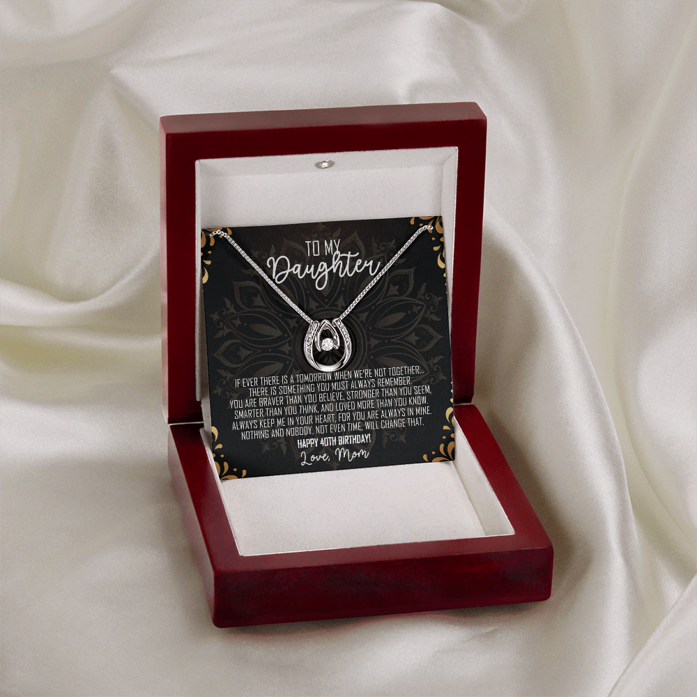 To My Daughter Lucky In Love Necklace – Meaningful Gift from Mom or Dad – Birthday, Graduation & Christmas Jewelry