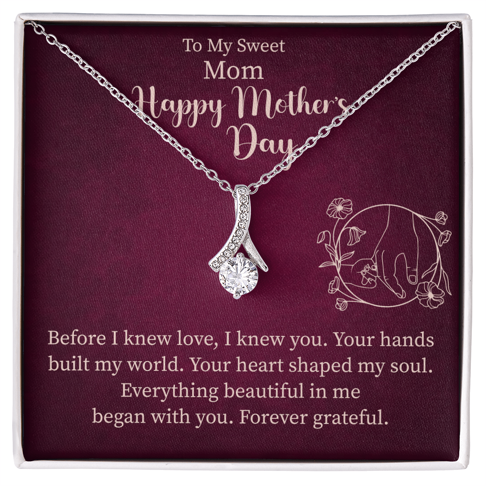 To My Sweet Mom Alluring Beauty Necklace – Meaningful Gift for Mom – Mother's Day, Birthday, or Christmas Jewelry