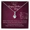 To My Sweet Mom Alluring Beauty Necklace – Meaningful Gift for Mom – Mother's Day, Birthday, or Christmas Jewelry