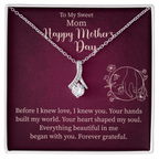 To My Sweet Mom Alluring Beauty Necklace – Meaningful Gift for Mom – Mother's Day, Birthday, or Christmas Jewelry