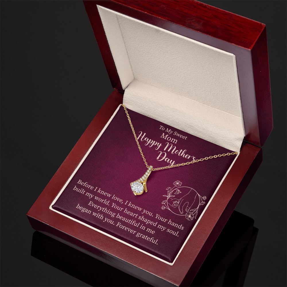 To My Sweet Mom Alluring Beauty Necklace – Meaningful Gift for Mom – Mother's Day, Birthday, or Christmas Jewelry