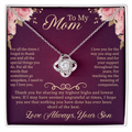 To My Mom Love Knot Necklace – Meaningful Gift for Mom – Mother's Day, Birthday, or Christmas Jewelry