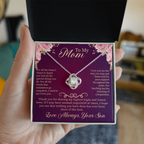 To My Mom Love Knot Necklace – Meaningful Gift for Mom – Mother's Day, Birthday, or Christmas Jewelry