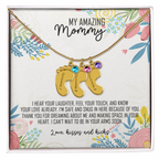 To My Amazing Mommy Baby Feet Necklace with Birthstone – Personalized Gift for Mom – Custom Baby Feet Jewelry
