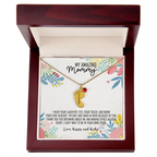To My Amazing Mommy Baby Feet Necklace with Birthstone – Personalized Gift for Mom – Custom Baby Feet Jewelry