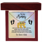 To My Mommy Personalized Baby Feet Necklace – Engraved Birthstone Jewelry – Meaningful Mother's Gift from Child