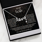 To My Wife Scripted Love Necklace – Romantic Gift for Wife – Anniversary, Birthday & Valentine's Day Jewelry