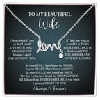 To My Beautiful Wife Scripted Love Necklace – Romantic Gift for Wife – Anniversary, Birthday & Valentine's Day Jewelry