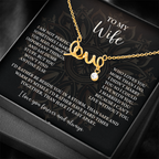 To My Wife Scripted Love Necklace – Romantic Gift for Wife – Anniversary, Birthday & Valentine's Day Jewelry