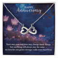 Happy Anniversary Endless Love Necklace – Romantic Anniversary Gift for Her – Meaningful Jewelry with Message Card